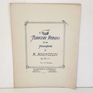 Antique 1911 Turkish Rondo Piano Sheet Music by R Krentzlin - Picture 1 of 11