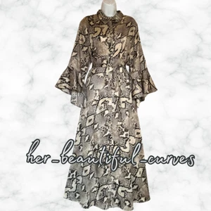 JOANNA HOPE ART DECO ANIMAL PRINT SHIRT PARTY DRESS SIZE 26 - Picture 1 of 6