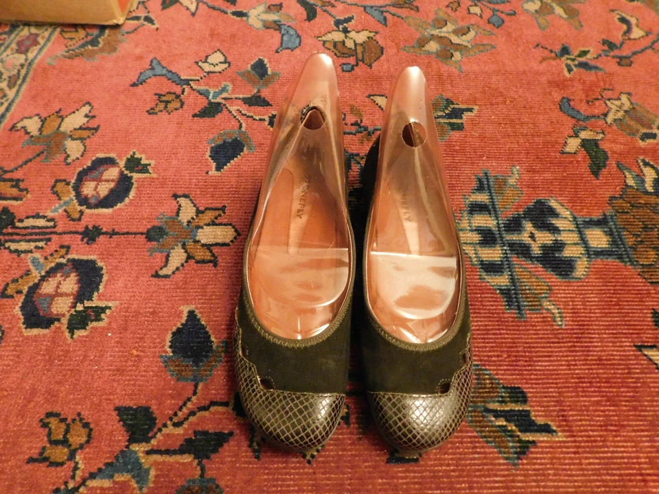 Zapatos de Ballet Stonefly Marrón Oscuro Gamuza Talla 37 Corte Imitación Piel de Serpiente Ribete Usados en Excelente Condición  Foto 1 de 4