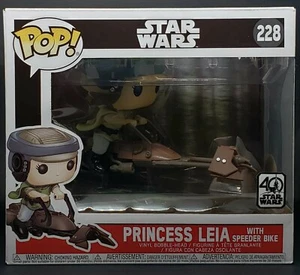 Funko Pop! Star Wars #228 Rides - Princess Leia with Speeder Bike + Protector - Picture 1 of 8