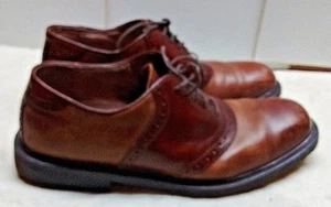 Florsheim Comfort Gel Men Brown Leather Saddle Oxford Plain Toe Dress Shoes 10 M - Picture 1 of 5