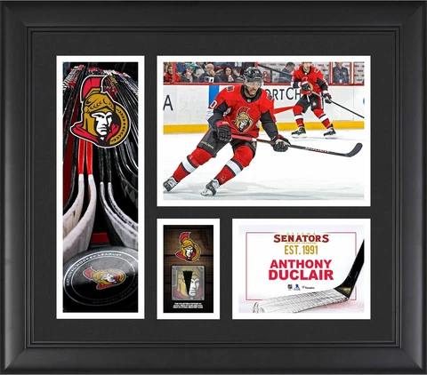 Anthony Duclair Ottawa Senators Frmd 15" x 17" Player Collage & Piece of GU Puck Cover