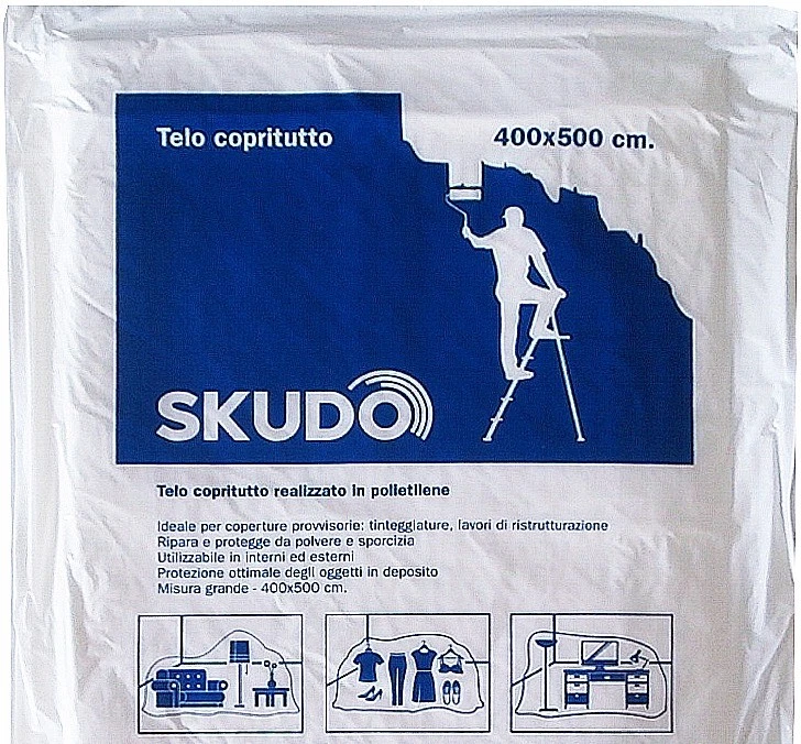 Telo Copritutto Trasparente in Polietilene Dimensioni 4x5 mt. 20 mq.  - Immagine 1 di 1