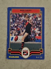 1986 AFL VFL SCANLENS FOOTBALL CARD #8  MARK HARVEY ESSENDON BOMBERS ROOKIE CARD