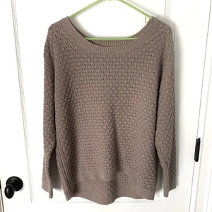 Old Navy Open Knit Sweater Crafted Crewneck Blush Pink Oversized Size Large Top - Picture 1 of 7