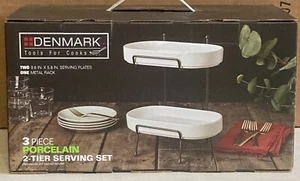 Denmark Tools for Cooks 3pc Porcelain 2-Tier Serving Set - Picture 1 of 5