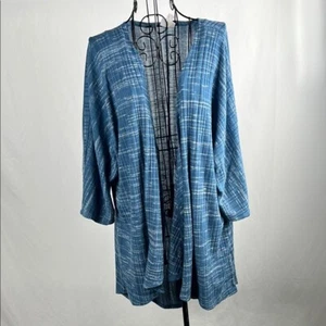 LulaRoe Woman's Blue Open-Front Cardigan Sweater Medium with 3/4 Sleeves - Picture 1 of 8