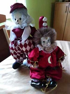 2 schöne  Clowns Figuren teilweise mit Ständer - unbeschädigt ! - Bild 1 von 3