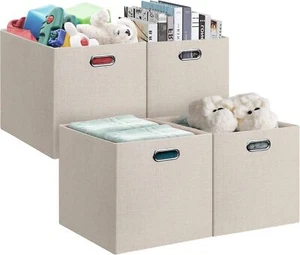 Collapsible Storage Bins, Fabric Foldable Cube Storage Boxes, Decorative Storage - Picture 1 of 8