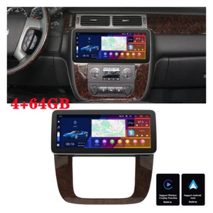 Radio estéreo 12,3" 4+64 GB WIFI FM para 07-13 Chevy Tahoe GMC Yukon Sierra Carplay - Imagen 1 de 24