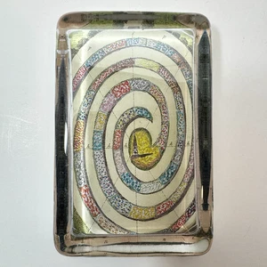 JOHN DERIAN COMPANY fermacarte in vetro spesso fatto a mano a spirale da giardino firmato - Foto 1 di 9