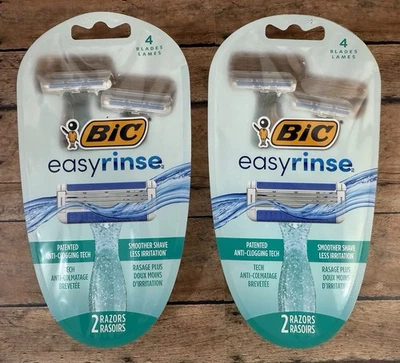 (Paquete de 2) Cabezal de pivote de afeitado suave lubricante fácil enjuague Bic Razor Foto 1 de 4