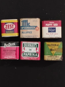 VINTAGE SPICE TINS ZEST BESTASTE DURKERS KROGER NATIONAL McCORMICK - Picture 1 of 2