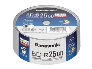 Panasonic BD-R 6x Blu-ray Disc 25GB Single Layer (Write-Once) 30pcs LM-BRS25MP30 - Picture 1 of 1