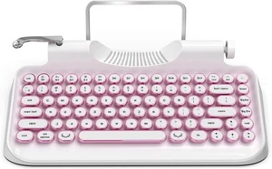 Rymek Wireless Bluetooth Keyboard, Compact 84 keys Lightweight Keyboard (White) - Picture 1 of 8