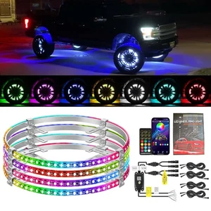 Luces LED de anillo de rueda de 17,5" para Dodge Ram 1500 2500 3500 4 piezas luces de llanta RGB - Imagen 1 de 10