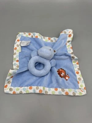 Carters Hippo Sonajero Peluche con Manta de Seguridad Azul León Lovey Foto 1 de 4