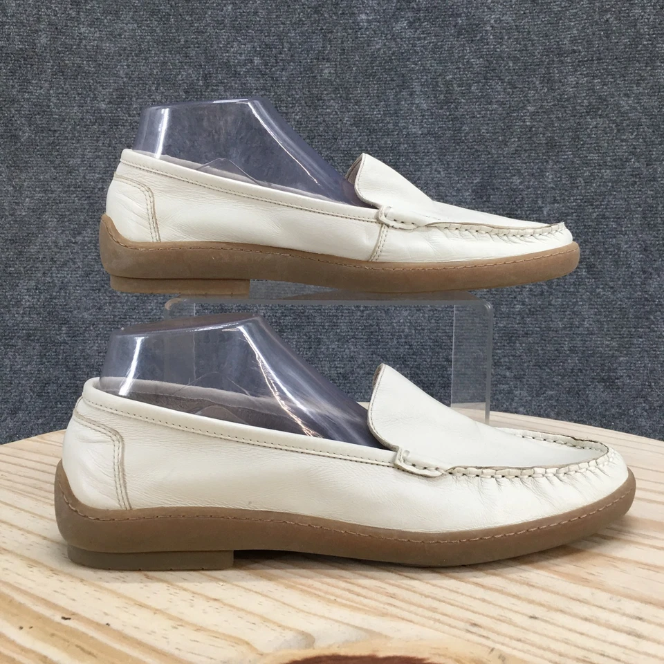 БАС туфли женщин 11 М белый Majesta мокасины кожи поскользнуться на повседневный вождения Moc - Изображение 1 из 4
