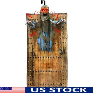 Halloween Zombie Animatronic Türdeko Sound aktiviert gruselig hängend Geist - Bild 1 von 10
