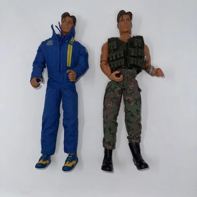 2 Lot Max Steel 12 Inch Articulated Action Figure doll 1998 GI Joe - Image 1 of 4