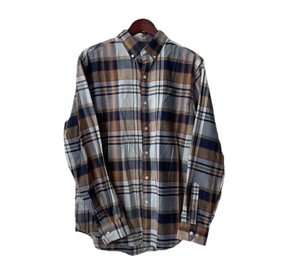 Camisa de hombre Van Heusen abotonada a cuadros manga larga talla mediana 15-15 1/2 Foto 1 de 4