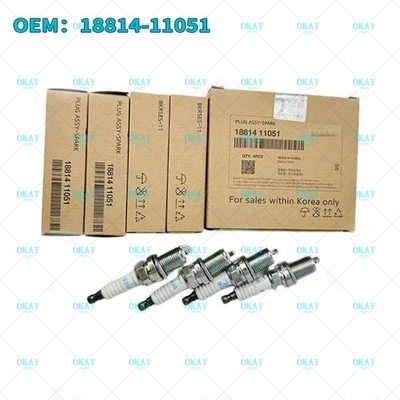 4 PIEZAS BUJÍAS 18814-11051 para 93-11 HYUNDAI ACCENT ELANTRA SCOUPE TIBURON RIO Foto 1 de 4