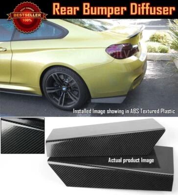 15" Rear Bumper Carbon Effect Apron FIn Splitter Diffuser Valence For  Dodge - Image 1 of 4