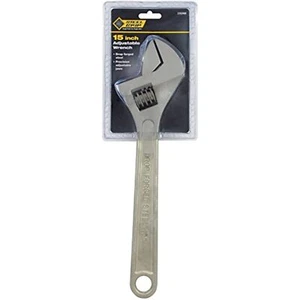 Steelgrip 2252468 Adjustable Wrench, "15",Nickel-Chrome - Picture 1 of 1
