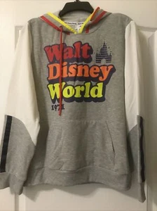 Walt Disney World 1971 Kapuzenpullover Erwachsene Größe XL * RETRO grau weiß neu mit Etikett - Bild 1 von 4