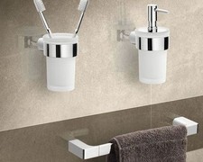 SET ACCESSORI BAGNO DA MURO ACCIAIO INOX CROMATO PIRENEI GEDY GARANZIA 10 ANNI
