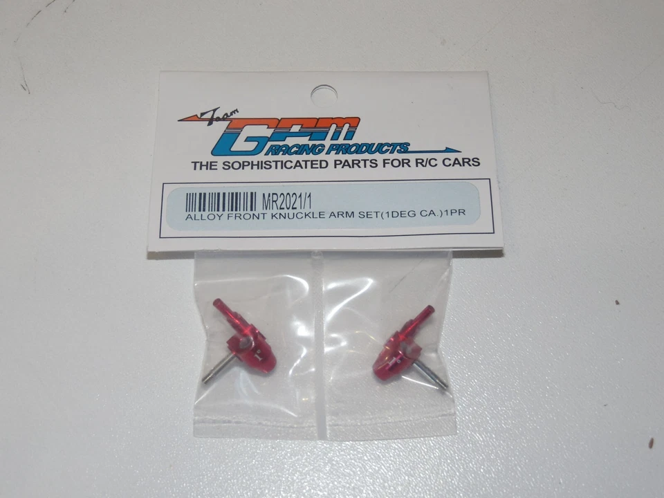 GPM MR2021/1 Alloy Front Knuckle Arm set 1°  " rouge " Mini-Z MR02 - Photo 1/1