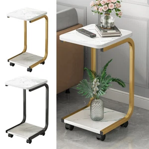 C-Shaped Coffee Table Bed Sofa Side End Table Laptop Notebook Desk Living Room - Picture 1 of 12