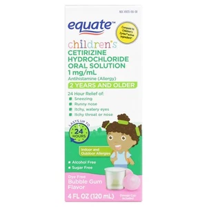 Equate Children's Allergy Relief Cetirizine Hydrochloride Oral Solution  4 fl oz - Picture 1 of 4