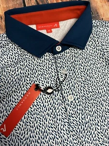 Redvanly Golf Stearn Polo ~ Medium ~ Admiral/weiß ~ Neu mit Etikett 105 $ Einzelhandel - Bild 1 von 7