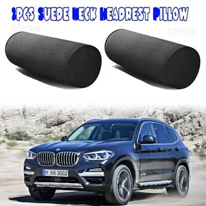 2Pcs Suede Neck Headrest Pillow Cervical Spine Protection Cushion For BMW X3 - Picture 1 of 11