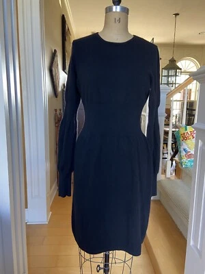 复古 MAGASCHONI 黑色羊绒毛衣连衣裙 L 码 — 第 1/4 张图片