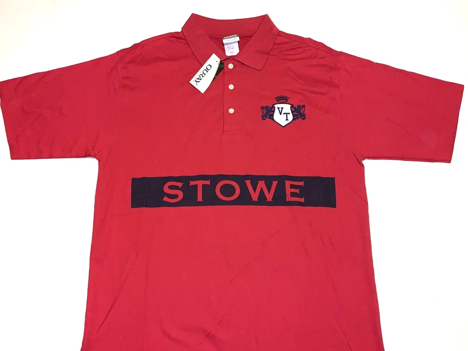 ¡Raro! Polo de golf vintage Stowe Vermont años 2000 bordado ¡Nuevo! NUEVO CON ETIQUETAS GRANDE Foto 1 de 1