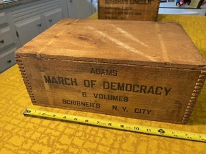 Antique Adams March Of Democracy 6 Vol. Scribner’s & Son Wood Crate New York NY - Picture 1 of 10