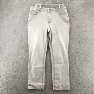 Jones New York Straight Leg Jeans Womens 16 (Actual 34x29) Gray High Rise Zip - Picture 1 of 16