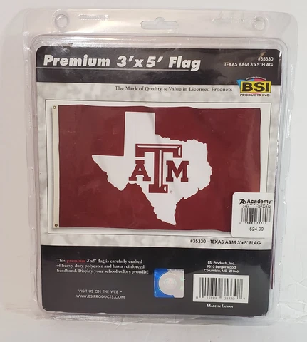 Texas A&M NCAA Licensed 3' X 5' Premium Flag Banner #35330 BSI New NIP Cover