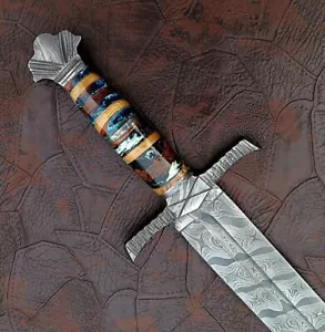 Handgeschmiedetes Damaststahl Wikingerschwert scharfes kampfbereites Schwert mit Scheide - Bild 1 von 5