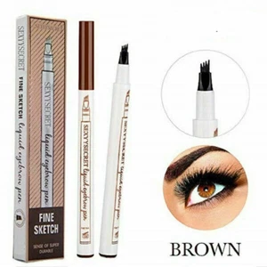 Waterproof Microblading Eye Brow Eyeliner Eyebrow Pen Pencil Brush Makeup Tools - Picture 1 of 12
