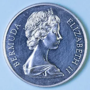 BERMUDA ELISABETTA II DOLLARO 1972 SILVER WEDDING ARGENTO PROOFLIKE NUMISMATICA - Imagen 1 de 2