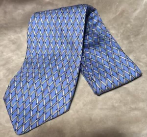 Corbata Brooks Brothers Makers Azul Seda Geométrica Hecha en EE. UU. USADA EN EXCELENTE ESTADO - Imagen 1 de 3