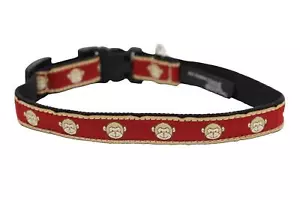 NEW GOOD DOG HEMP CANVAS COLLAR Medium 12-20" Monkey Red M Organic Cotton - Picture 1 of 11