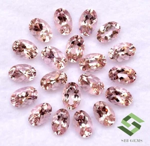 9.50 CTS Natural Pink Morganite Oval Cut 6x4 mm Lot 20 Pcs Calibrated Loose Gems - Picture 1 of 5