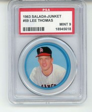 1963 Salada Junket Coins #59 Lee Thomas PSA 9 Angels
