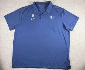 Nike Dri-Fit Dallas Mavericks Polo Navy Blue XXL Embroidery Mavs Dirk Golf - Picture 1 of 10
