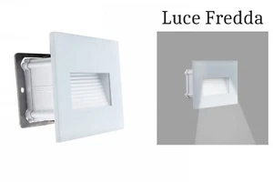 Segnapasso led 4w luce fredda rettangolare  bianco cornice vetro faretto interno - Foto 1 di 5