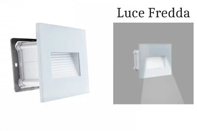 Segnapasso led 4w luce fredda rettangolare  bianco cornice vetro faretto interno - Immagine 1 di 4